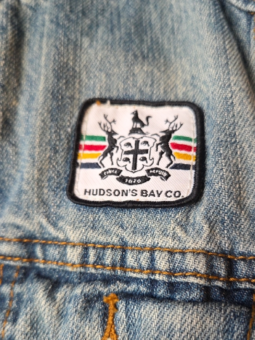HBC Olympic Embroidered Patch Denim Jacket - Picture 2 of 6